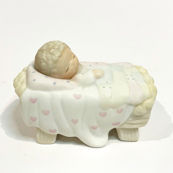 Precious Moments Come Let Us Adore Him 1982 Mother Mary Baby Jesus 2 Figurines - Picture 8 of 11